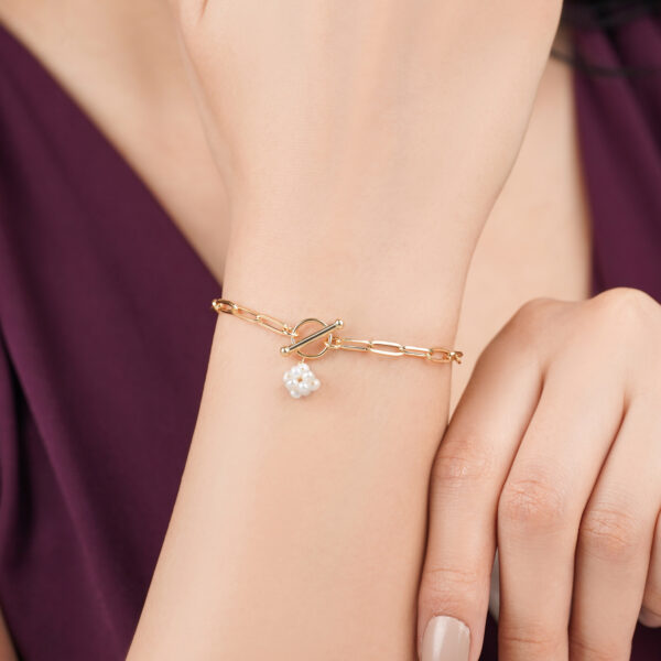 18K Gold Pearl Bracelet - Image 2