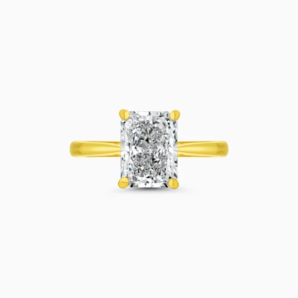 18K Yellow Gold Solitaire Radiant Diamond Ring - Image 3
