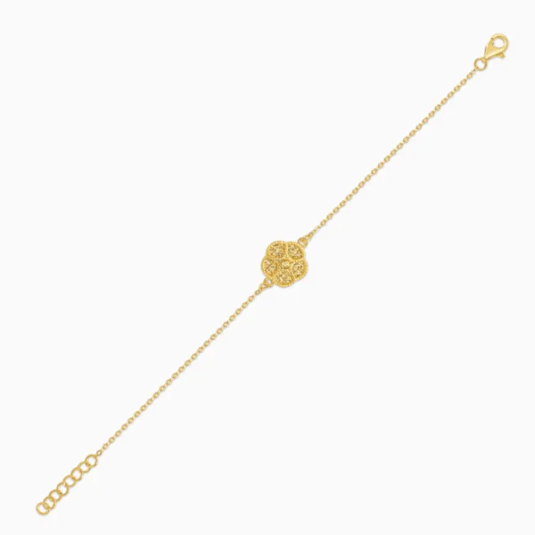 Farfalla 18K Yellow Gold Kids’ Flower Bracelet - Image 4