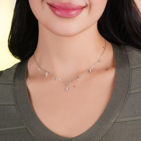 18K White Gold Diamond Choker – Elegant Women’s Necklace - Image 3