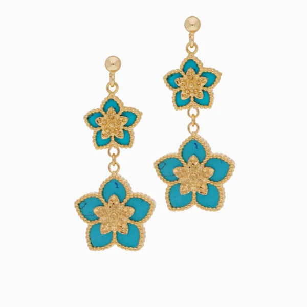 Floral Diamond Stud Earrings in 18K Gold – Fortuna Collection