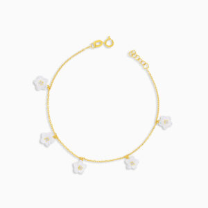 Pearl & Zircon 18K Gold Bracelet