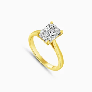 18K Yellow Gold Solitaire Radiant Diamond Ring