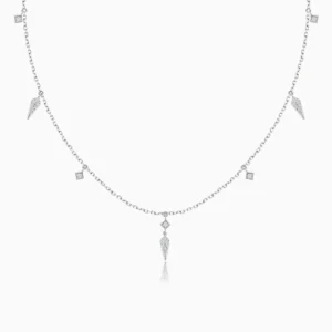 18K White Gold Diamond Choker – Elegant Women’s Necklace